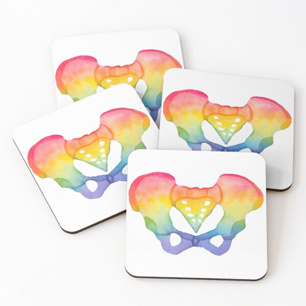 Item preview, Rainbow Watercolor Pelvis (white) designed and sold by Alane Fideler.