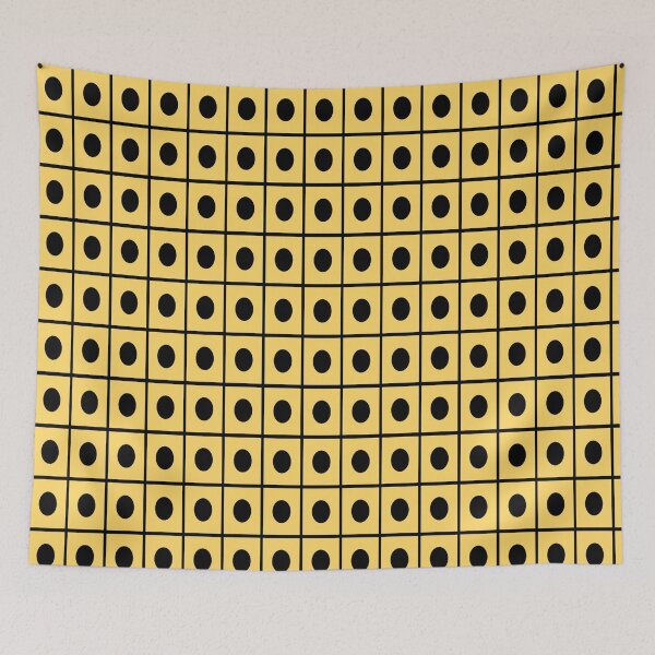 Item preview, Yellow Cubes And Black Circles Pattern designed and sold by Zoo-Moo.