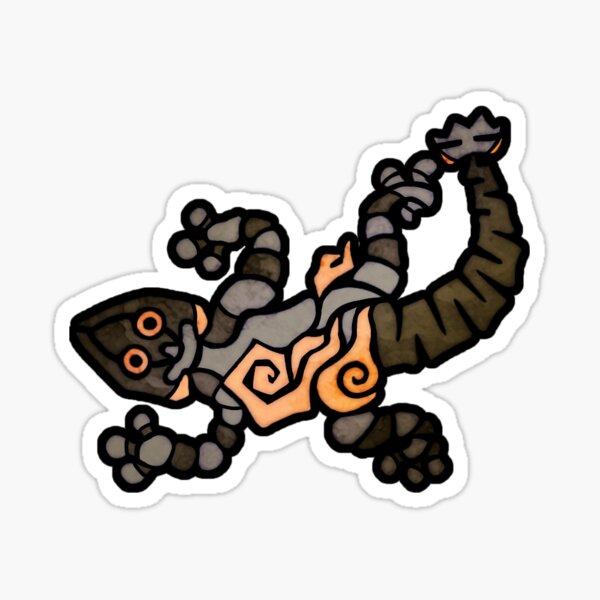 Stained Glass Funky Gecko Sticker
