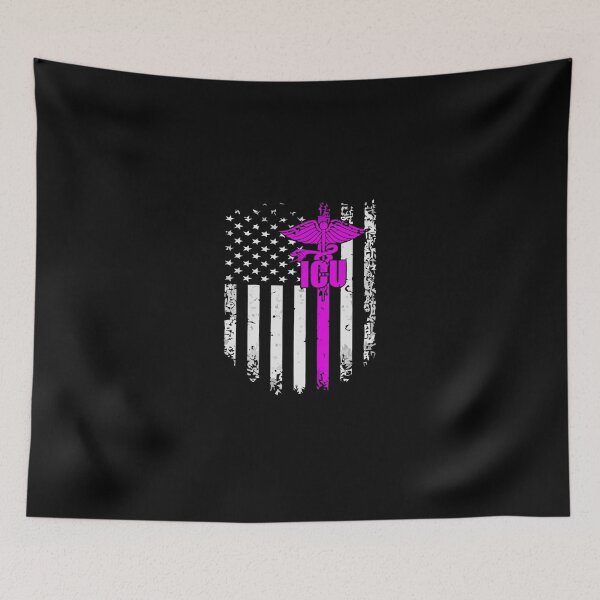 Item preview, Vintage Usa Icu Intensive Care Unit Nurse American Flag Gift designed and sold by elamlakini.