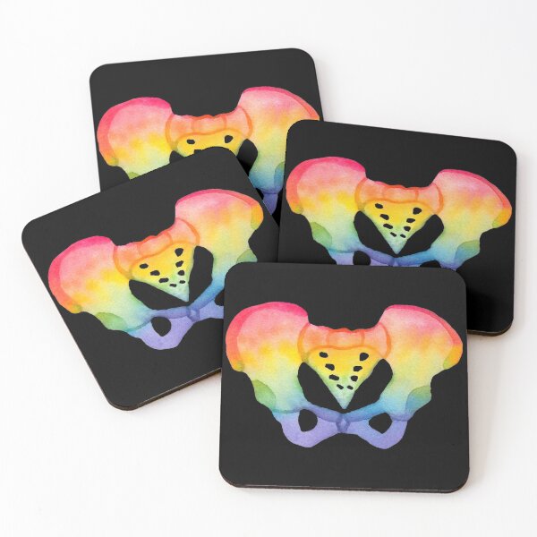 Item preview, Rainbow Watercolor Pelvis (dark) designed and sold by Alane Fideler.