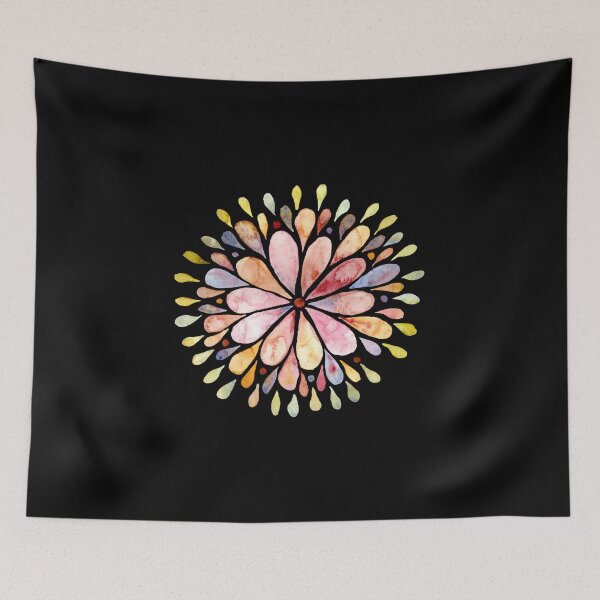 Item preview, Mandala Flower Water Color Black designed and sold by Archer25.