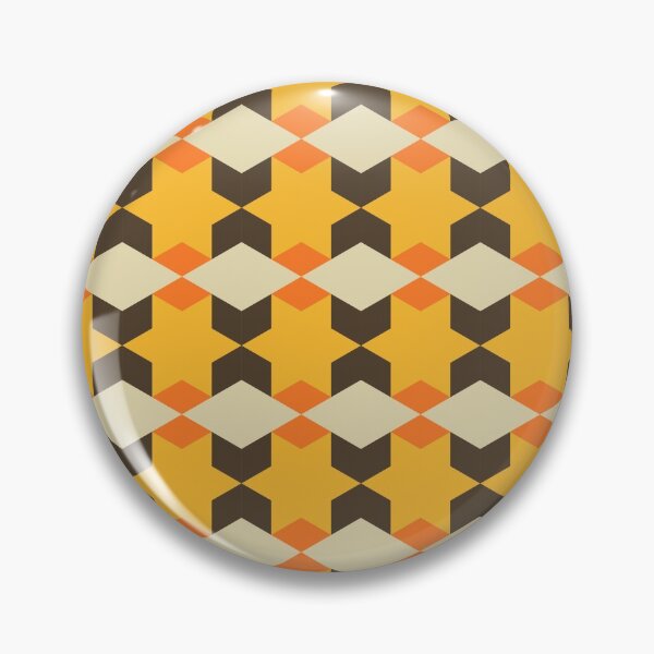 Item preview, Hexagon and star, 70s, vintage, yellow, orange, brown, line art, pattern Print for Modern minimalist Room Decoration designed and sold by BONBcreative.