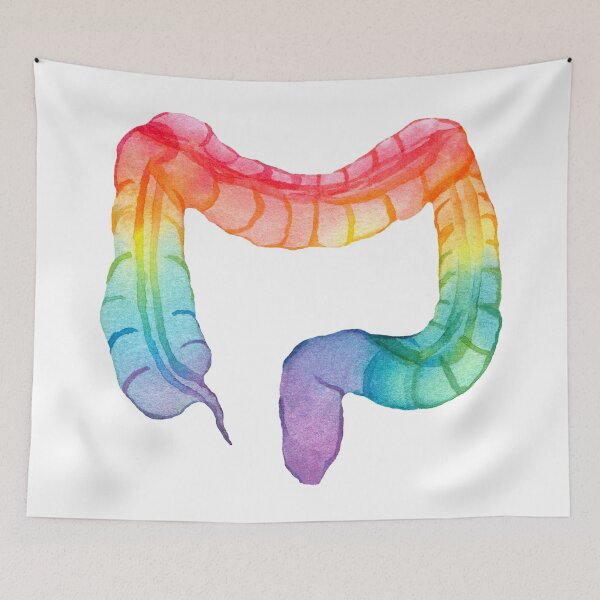 Item preview, Rainbow Watercolor Colon (white) designed and sold by Alane Fideler.