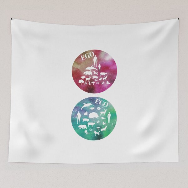 Item preview, ego vs eco, ecosistema, red ecológica de la tierra, red de galaxias designed and sold by challengecafe.