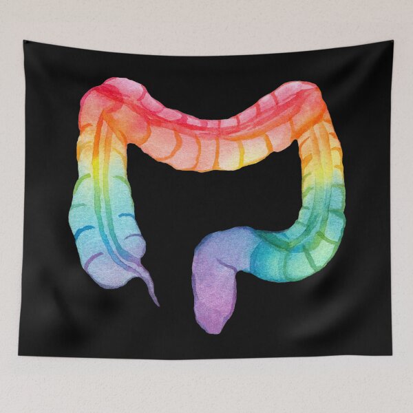 Item preview, Rainbow Watercolor Colon (dark) designed and sold by Alane Fideler.
