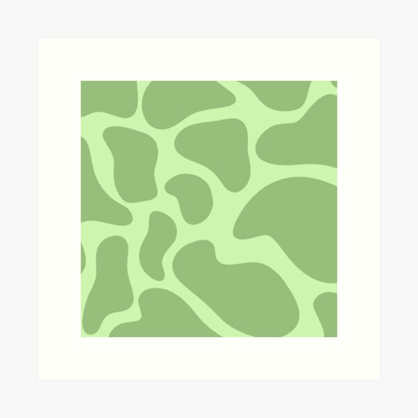 Sage Green Cow Print Aesthetic Pattern Wallpaper by