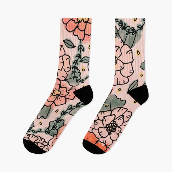 Item preview, Cute Red and Pink Drawn Floral Pattern designed and sold by Christina Chau.