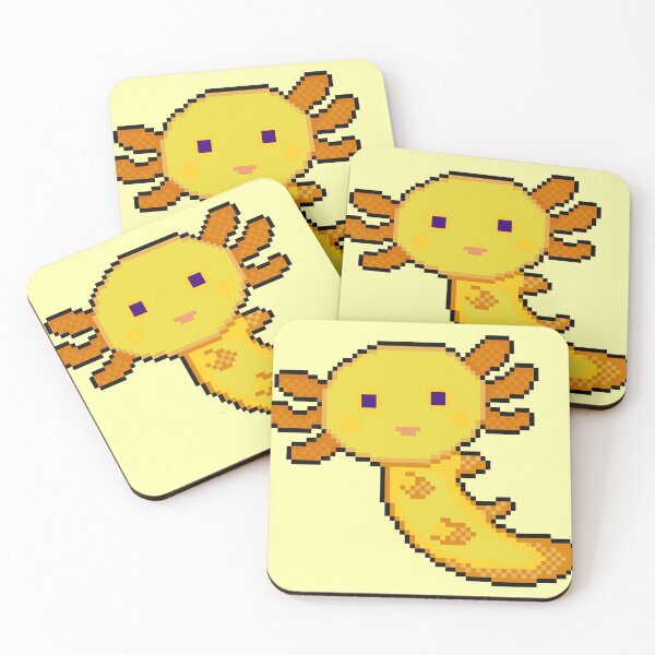 Item preview, yellow axolotl pixel art designed and sold by sezalilly.