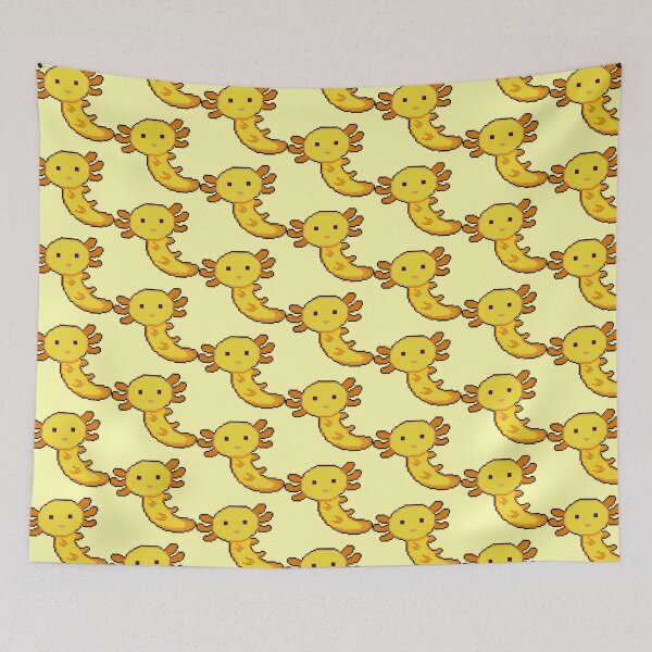 Item preview, yellow axolotl pixel art designed and sold by sezalilly.