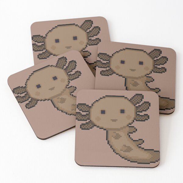 Item preview, brown axolotl pixel art designed and sold by sezalilly.
