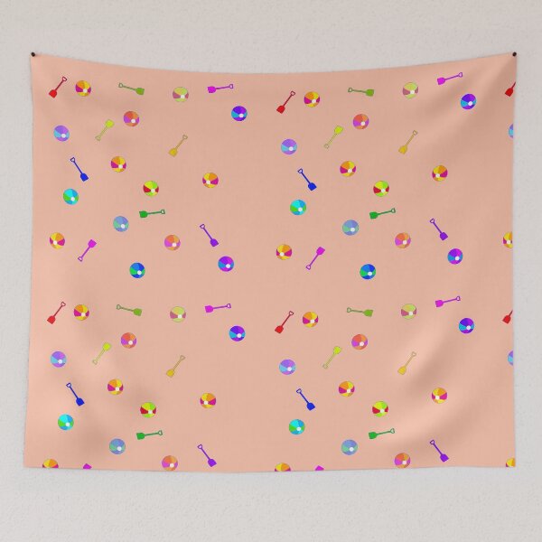 Item preview, Beach Balls and Spades on Sandy Background designed and sold by Greenbaby.