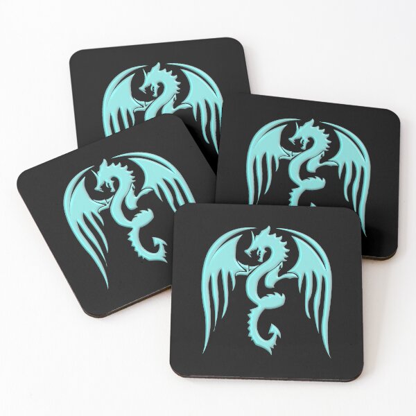 Item preview, Ice Blue Silhouette Winged Dragon designed and sold by Trinket-Trickster.