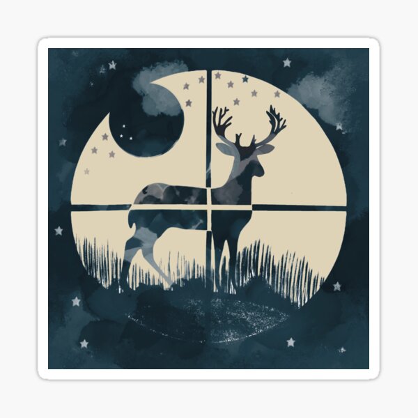 Deer Hunter Target Marine Blue Cream Camo Sticker