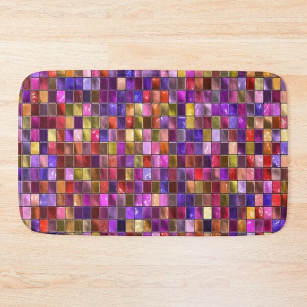 Item preview, Overlook The Bay At This Beautiful Mosaic Pink And Blue Tiled Glass Design - Geometric Design designed and sold by FreedomUniverse.