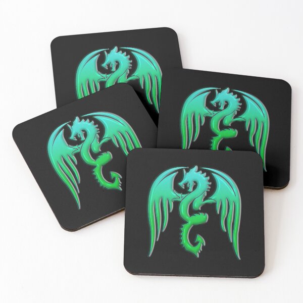 Item preview, Slime Green Silhouette Winged Dragon designed and sold by Trinket-Trickster.