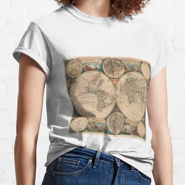 Vintage Map of The World (1672) 2 Classic T-Shirt