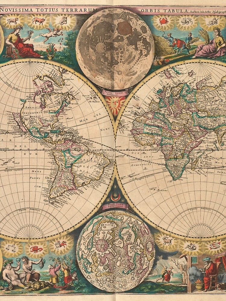 Vintage Map of The World (1672) 2 by BravuraMedia