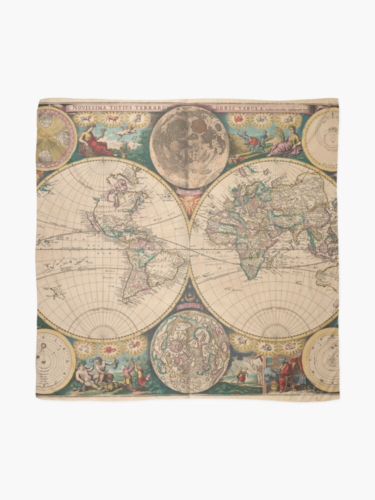 Alternate view of Vintage Map of The World (1672) 2 Scarf