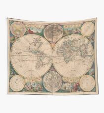 Vintage Map of The World (1672) 2 Tapestry