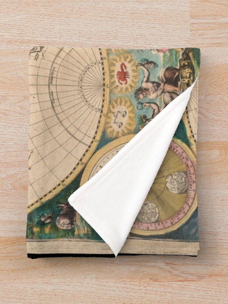 Alternate view of Vintage Map of The World (1672) 2 Throw Blanket