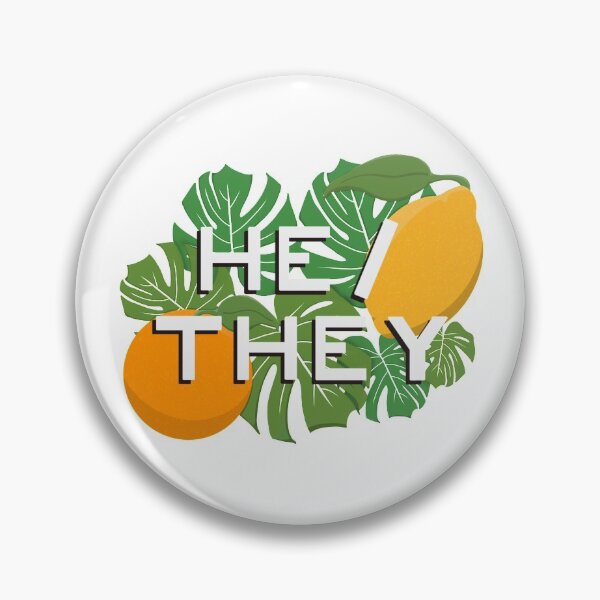 Item preview, He/ They Pronouns Citrus Pride designed and sold by NewtandThistle.