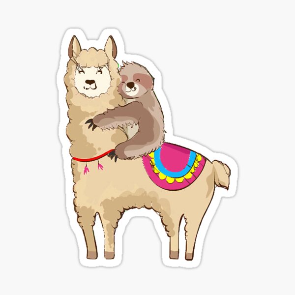 sloth riding a llama