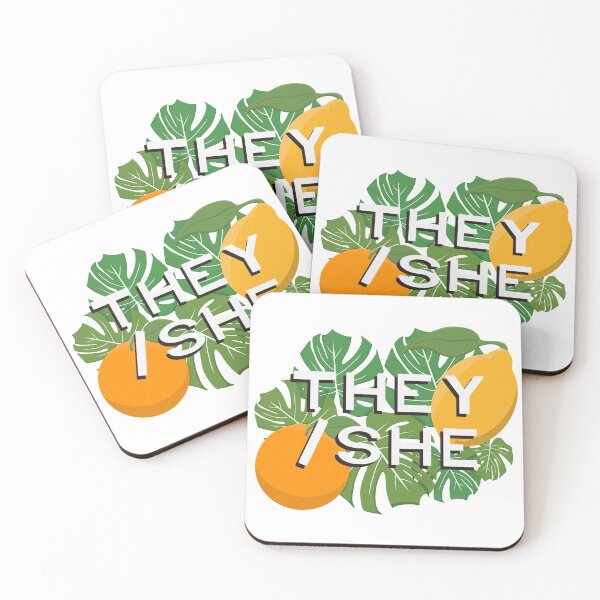 Item preview, They/ She Pronouns Citrus Pride designed and sold by NewtandThistle.