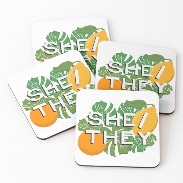 Item preview, She/ They Pronouns Citrus Pride designed and sold by NewtandThistle.