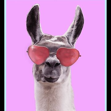 Kiss Dealer Llama with Heart Glasses  Poster for Sale by