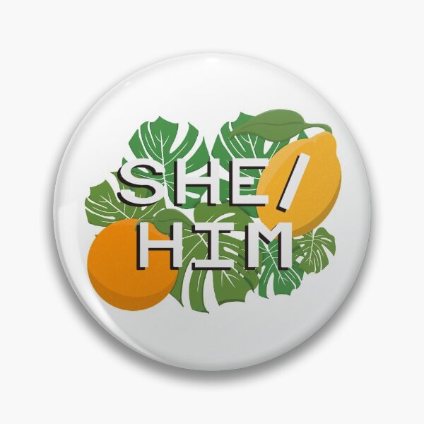 Item preview, She/ Him Pronouns Citrus Pride designed and sold by NewtandThistle.