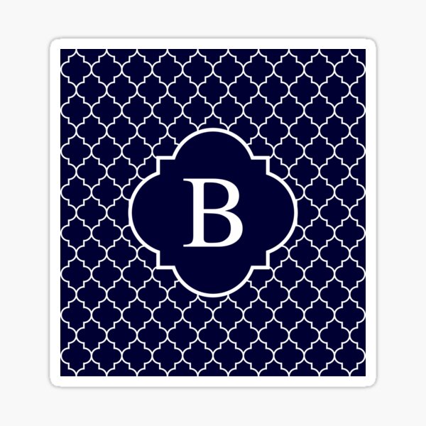 Artikel-Vorschau von Marineblaues Quatrefoil-weißes Monogramm B, designt und verkauft von rewstudio.