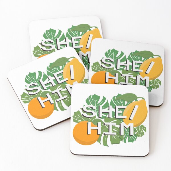 Item preview, She/ Him Pronouns Citrus Pride designed and sold by NewtandThistle.