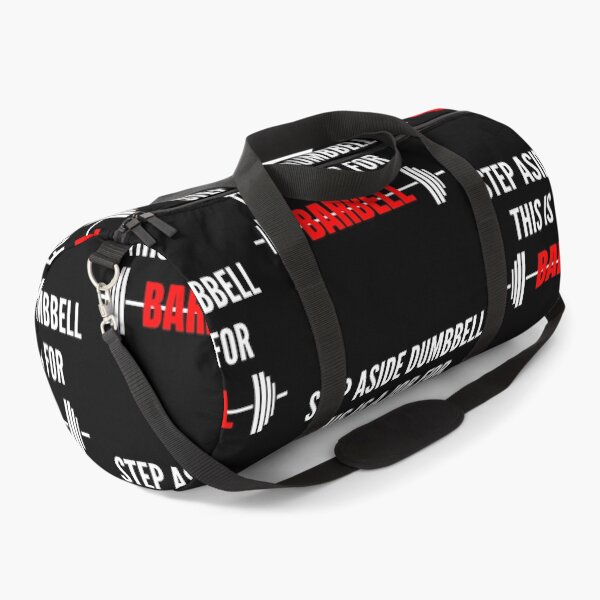 Item preview, Step Aside Dumbbell This Is A Job For Barbell White - Funny Gym designed and sold by GymWearDepot.