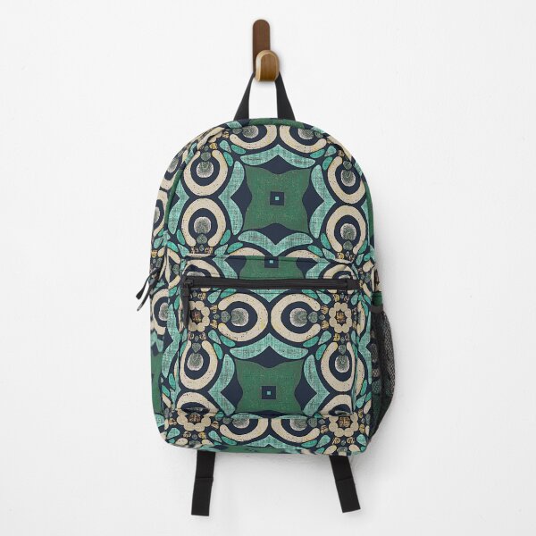 Item preview, Teal Green Blue Taupe Brown Orient Bali Art designed and sold by LC Graphic Design Studio.