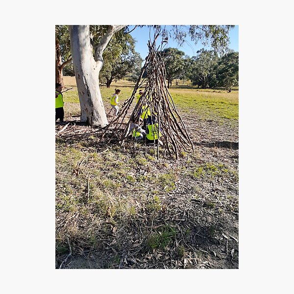Item preview, Children building a hut in the Australian bush designed and sold by Jazzymitch1.