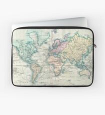 Vintage Karte der Welt (1801) Laptoptasche