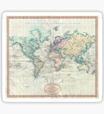Vintage Map of The World (1801) Sticker