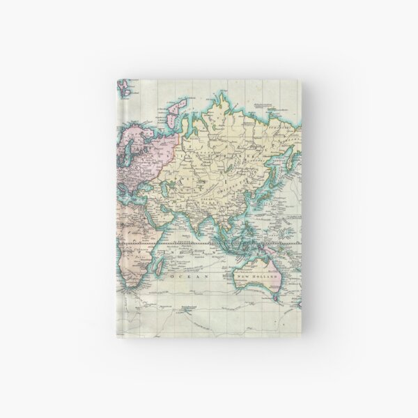 Vintage Map of The World (1801) Hardcover Journal