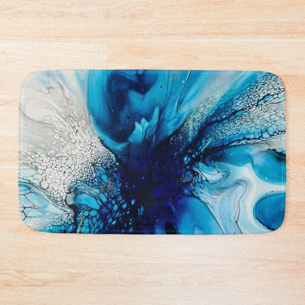 Item preview, Purple, Blue, Black and White Abstract Fluid Art Painting. Pour Art. designed and sold by CrystalCoast.