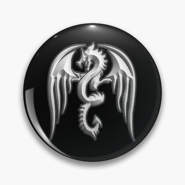 Item preview, Silver Silhouette Winged Dragon designed and sold by Trinket-Trickster.