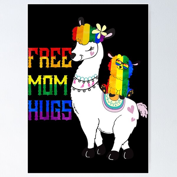 Item preview, Llama Mom Free Mom Hugs Tshirt Rainbow Heart LGBT Pride Month  designed and sold by AttieParetti87.