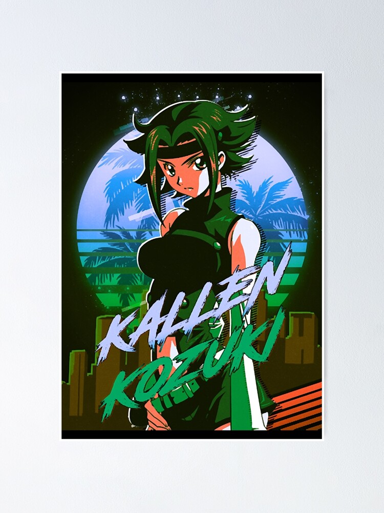 Kallen Kozuki Code Geass Anime 80s Retrowave 