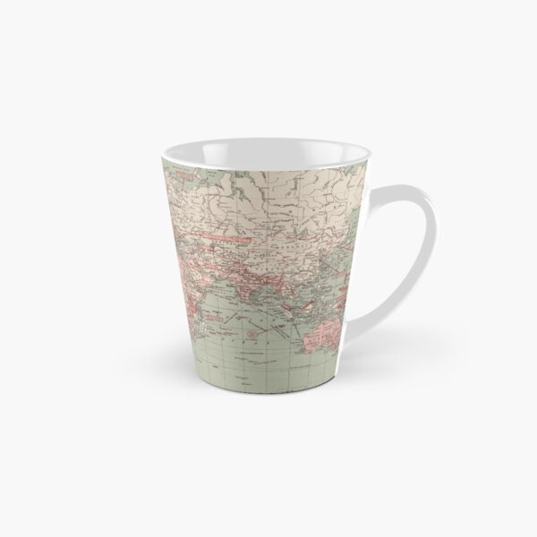 Mapa vintage del mundo (1918) Taza cónica