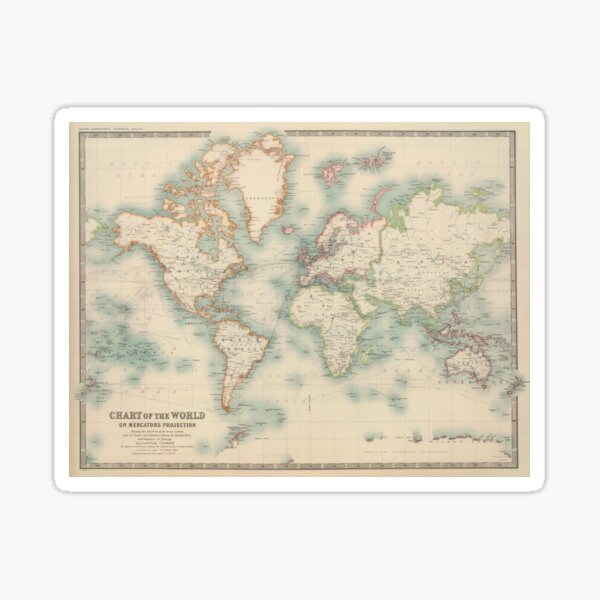 Item preview, Vintage Map of The World (1911) designed and sold by BravuraMedia.
