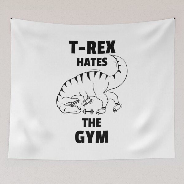 Item preview, T-Rex Hates The Gym/ Burpees Black - Funny Gym designed and sold by GymWearDepot.