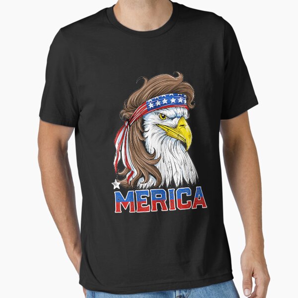 Item preview, Eagle Mullet Merica Shirt Men 4th of July American Flag USA designed and sold by patriciaa12.