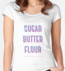 Zucker Buttermehl | Kellnerin Tailliertes Rundhals-Shirt