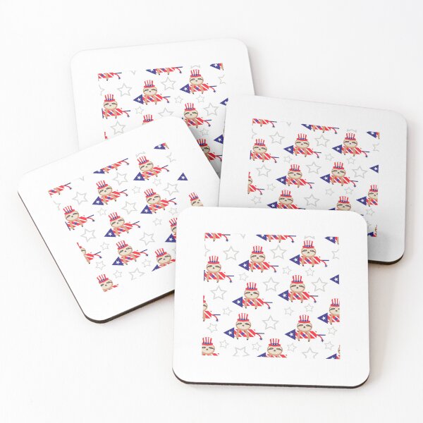 Item preview, Sloth patriotic seamless pattern designed and sold by WaveOcean123.