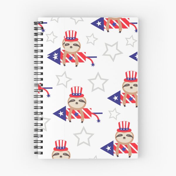 Item preview, Sloth patriotic seamless pattern designed and sold by WaveOcean123.